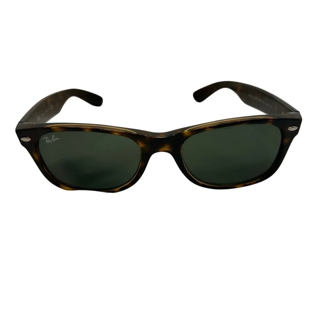 Ray-Ban New Wayfarer RB 2132 902 Tortoise Green G-15 Sunglasses 52mm‎ Italy